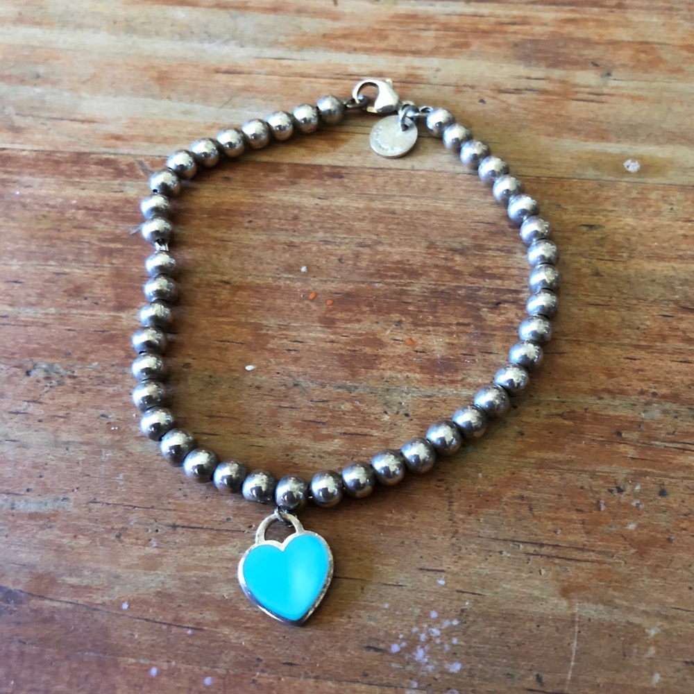Return to Tiffany blue heart bead bracelet